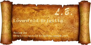 Lövenfeld Brigitta névjegykártya